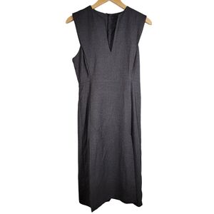 ZARA 100% Wool Dress Office Preppy Old Money Sz S V Neck Slits Business EUC